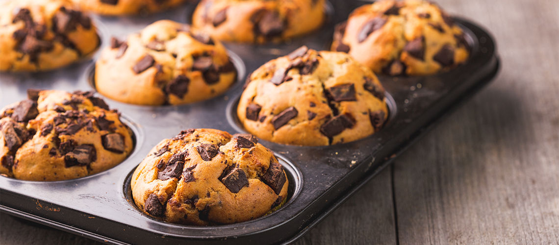 Receita de muffin com gotas de chocolate