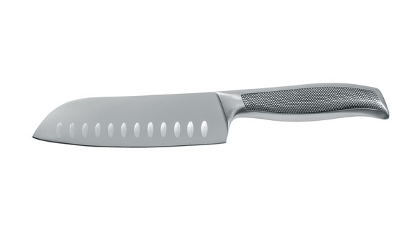 Uma faca santoku em aço