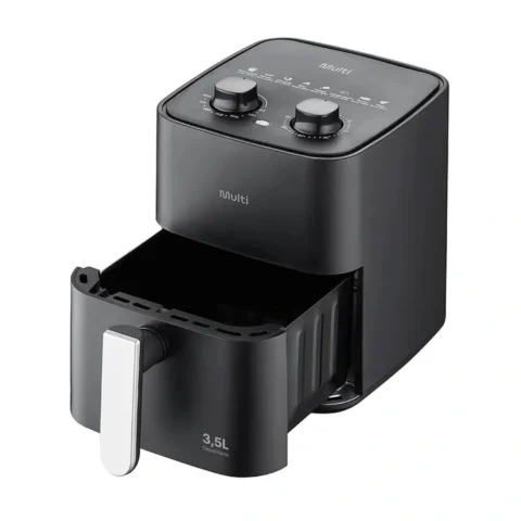 Air fryer preta Air fryer preta da marca Multi de 3,5L
